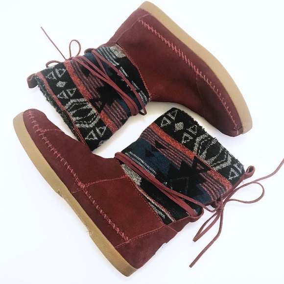 Toms Shoes - TOMS Aztec Sherpa Lined Ankle Boots
